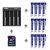 Xtar MC4S töltő + 12 x AA 1.2V 2200mAh Ni-MH akkumulátor + 32 GB SD kártya