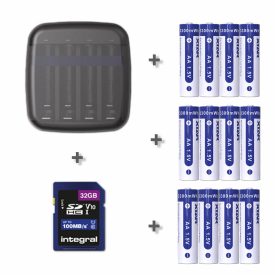   XTAR BC4 töltő + 12 x AA 2000mAh 1.5V Li-ion akkumulátor + 32 GB SD kártya