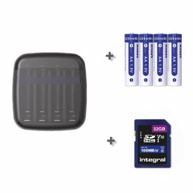   XTAR BC4 töltő + 4 x AA 2000mAh 1.5V Li-ion akkumulátor + 32 GB SD kártya