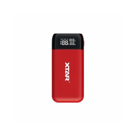 XTAR PB2S akkumulátor töltő, piros